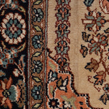 Neel Viras – Hand Knotted Silk Rug in Navy Blue/Peach