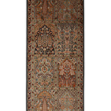 Vistaar Vakya – Hand Knotted Silk Rug in Navy Blue/Peach