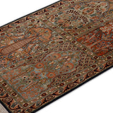 Vistaar Vakya – Hand Knotted Silk Rug in Navy Blue/Peach