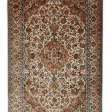 Mehr Afsan – Hand Knotted Silk Rug in Cream/Peach