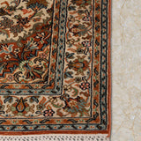 Mehr Afsan – Hand Knotted Silk Rug in Cream/Peach