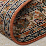 Mehr Afsan – Hand Knotted Silk Rug in Cream/Peach