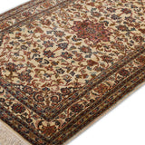Ivory Palisade – Hand Knotted Silk Rug in Cream/Mushroom
