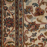 Ivory Palisade – Hand Knotted Silk Rug in Cream/Mushroom