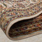 Ivory Palisade – Hand Knotted Silk Rug in Cream/Mushroom
