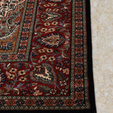 Samudra – Hand Knotted Wool Rug in Navy Blue/Rust