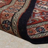 Samudra – Hand Knotted Wool Rug in Navy Blue/Rust