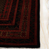 Nadiya – Hand Knotted Wool Rug in Navy Blue/Rust