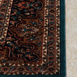 Khubsoorat – Hand Knotted Wool Rug in Turquoise Blue/Rust