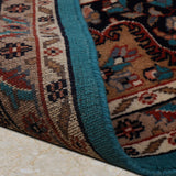 Khubsoorat – Hand Knotted Wool Rug in Turquoise Blue/Rust