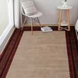 Indriya – Hand Knotted Wool Rug in Cream/Rust