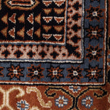 Khusboo – Hand Knotted Wool Rug in Navy Blue/Mustard