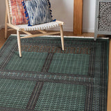 Neerjavan – Hand Knotted Wool Rug in Coral Green/Black