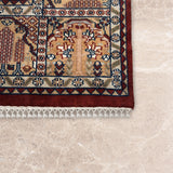 Tassavur – Hand Knotted Wool Rug in Maroon/Cream