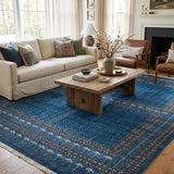 Noor – Hand Knotted Wool Rug in Oxford Blue/Black