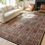Naaz – Hand Knotted Wool Rug in Navy Blue/Red