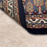 Naaz – Hand Knotted Wool Rug in Navy Blue/Red
