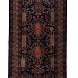 Neelgar Junoon – Hand Knotted Wool Rug in Navy Blue/Red