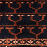 Neelambara Chahat – Hand Knotted Wool Rug in Navy Blue/Wine Red
