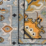 Neelam-e-Sahar – Hand Knotted Wool Rug in Blue/Mustard