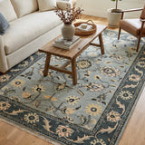 Nargisyaan – Hand Knotted Wool Rug in Grey/Cream