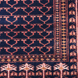 Topkapi – Hand Knotted Wool Rug in Navy Blue/Rust