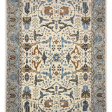Safarnama – Hand Knotted Wool Rug in Cream/Grey