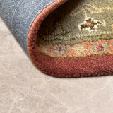 Zarminah – Hand Tufted Wool Rug in Brick Red/Olive Green