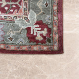 Zarminah – Hand Tufted Wool Rug in Brick Red/Olive Green
