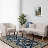 Aab-e-Gulshan – Hand Tufted Wool Rug in Teal Blue/Sand