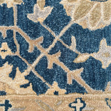 Aab-e-Gulshan – Hand Tufted Wool Rug in Teal Blue/Sand