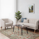 Gulzar-e-Nargis – Hand Tufted Wool Rug in Pistachio Green