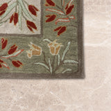 Gulzar-e-Nargis – Hand Tufted Wool Rug in Pistachio Green