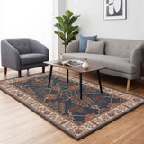 Sahar Bagh – Hand Tufted Wool Rug in Slate Blue/Beige