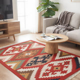 Desert Signal – Hand Woven Jute Rug in Red/Cream