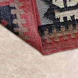 Grid Ember – Hand Woven Jute Rug in Brick Red/Cream