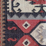 Grid Ember – Hand Woven Jute Rug in Brick Red/Cream