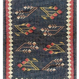 Midnight Sprig – Hand Woven Jute Rug in Grey Black/Red