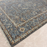 Raahi Neel – Hand Knotted Wool Rug in Slate Blue/White