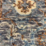 Raahi Neel – Hand Knotted Wool Rug in Slate Blue/White