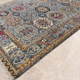 Rangrez – Hand Knotted Wool Rug in Ink Blue/Red