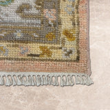 Mehrava – Hand Knotted Wool Rug in Pink/Light Blue