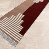 Axis Form – Hand Woven Cotton Rug in Maroon/Teracotta
