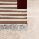 Axis Form – Hand Woven Cotton Rug in Maroon/Teracotta