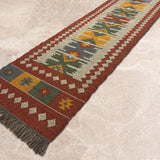 Ember Path – Hand Woven Jute Rug in Orange Rust/Cream
