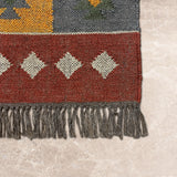 Ember Path – Hand Woven Jute Rug in Orange Rust/Cream