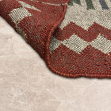 Ember Path – Hand Woven Jute Rug in Orange Rust/Cream