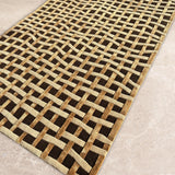 Checker Cherom – Hand Tufted Wool Rug in Chocolate Brown/Beige