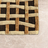 Checker Cherom – Hand Tufted Wool Rug in Chocolate Brown/Beige