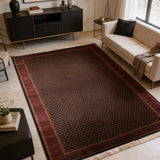 Zarqash – Hand Knotted Wool Rug in Navy Blue/Golden Brown